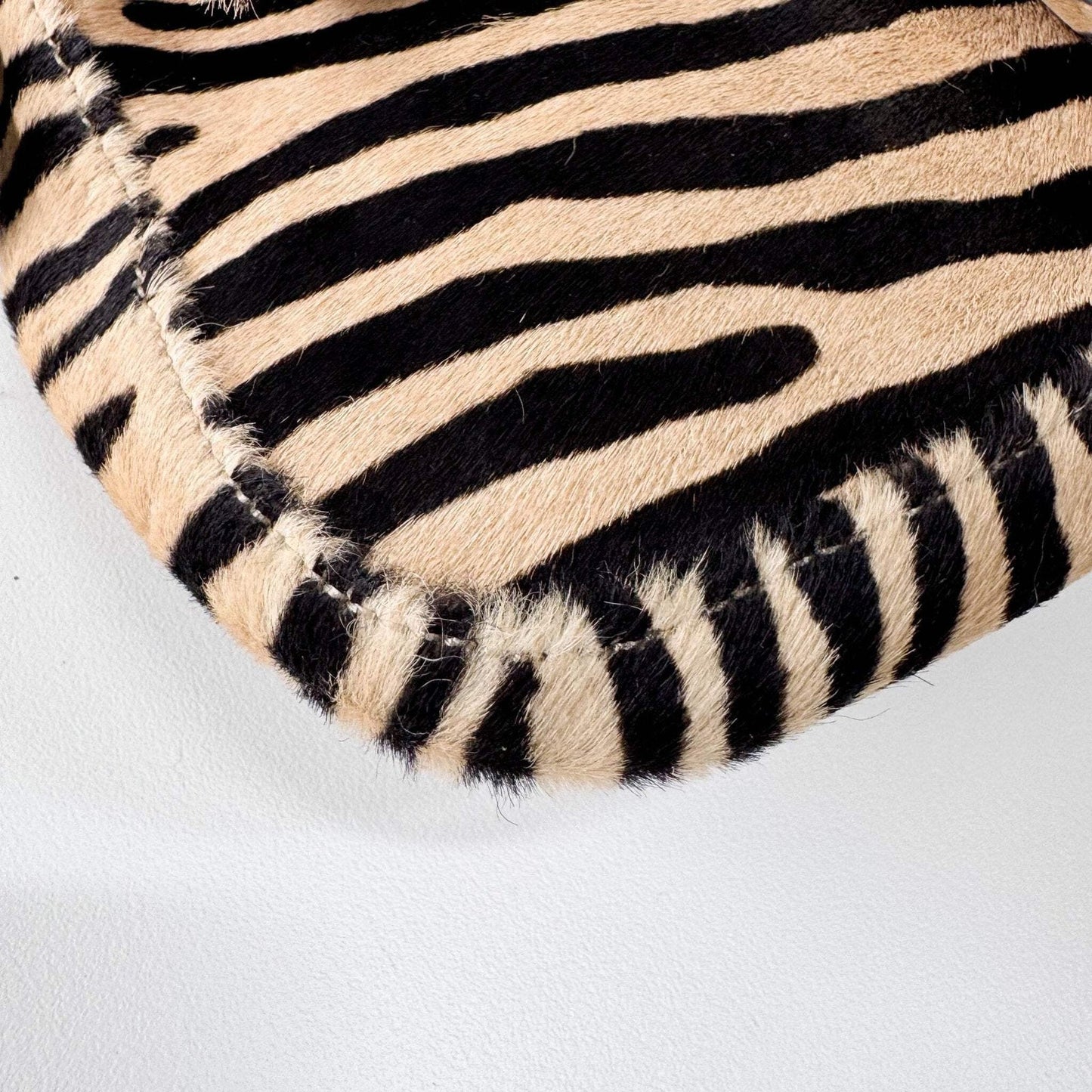 Authentic FENDI Baguette in Zebra Printed Pony Hair Shoulder Bag Pre-owned