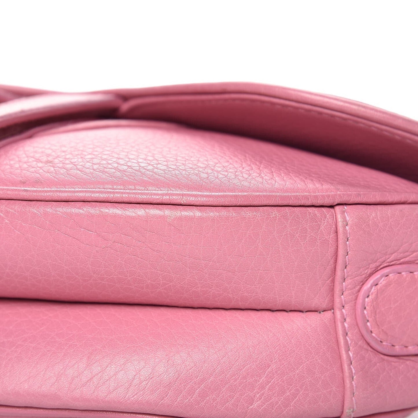 Authentic CHRISTIAN DIOR PINK CALFSKIN EMBROIDERED FLORAL ROMANTIC SADDLE BAG Pre-owned