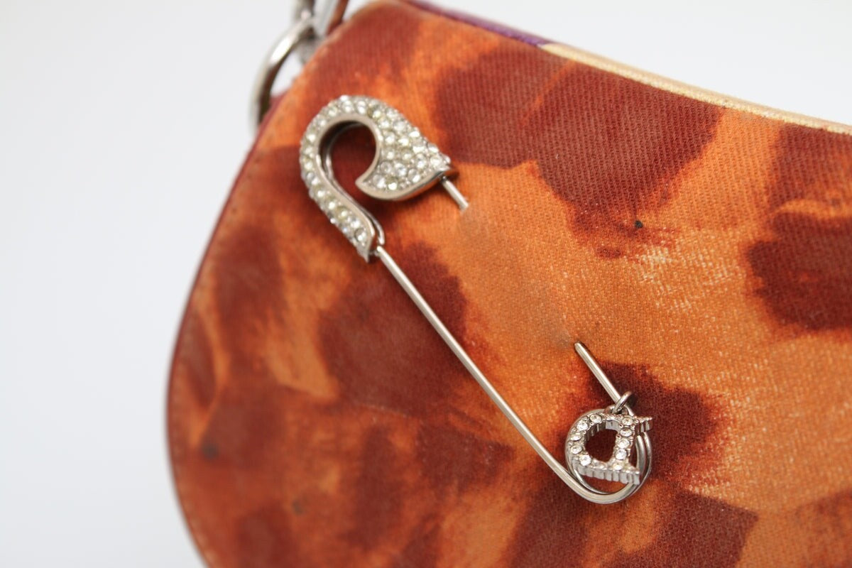 Authentic CHRISTIAN DIOR VICTIM EMBELLISHED SADDLE BAG Pre-owned