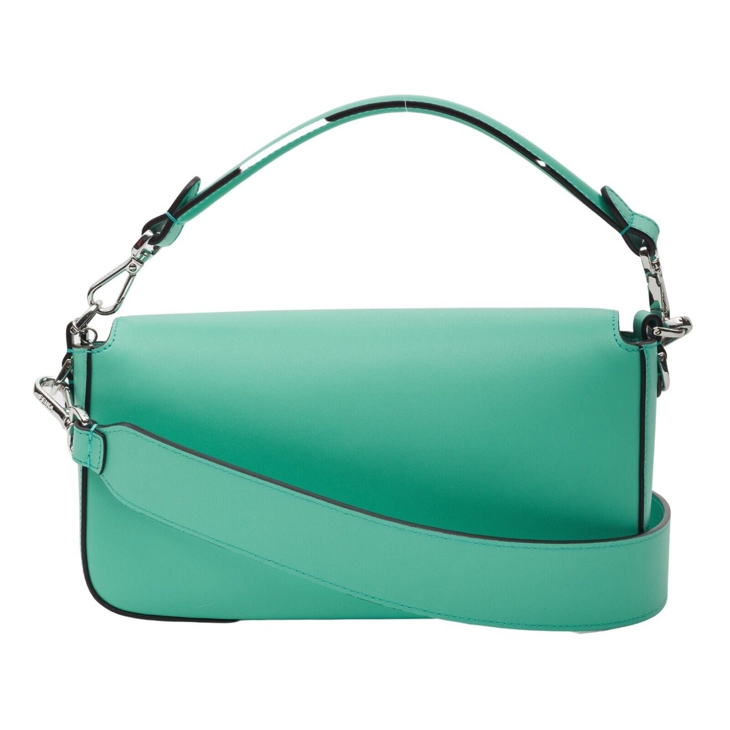 Authentic FENDI X TIFFANY & CO. LEATHER TIFFANY BLUE & SILVER BAGUETTE BAG MED Pre-owned