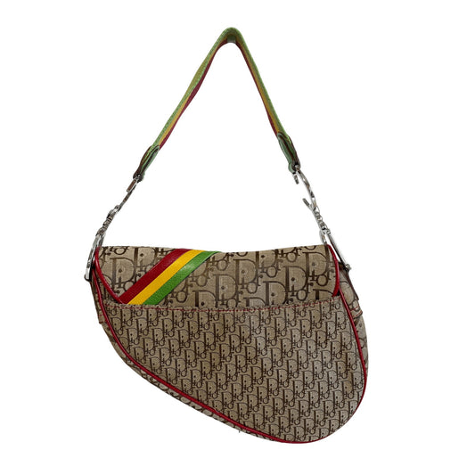 Authentic CHRISTIAN DIOR Rasta Trotter Saddle Bag Pre-owned