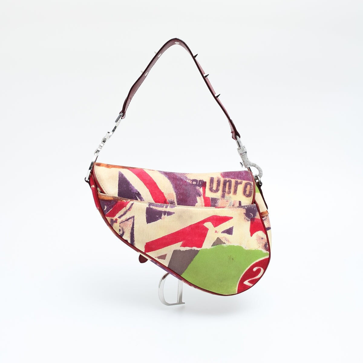 Authentic CHRISTIAN DIOR VICTIM EMBELLISHED SADDLE BAG Pre-owned